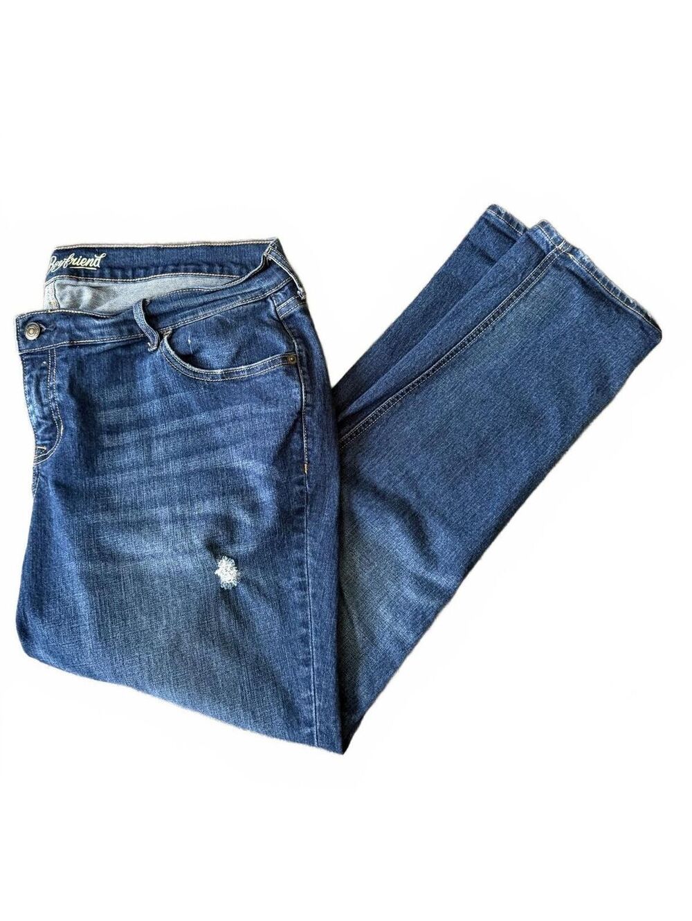 Old Navy Boyfriend Women's Denim Jeans Size 14 Streetwear Distressed Grunge Blue